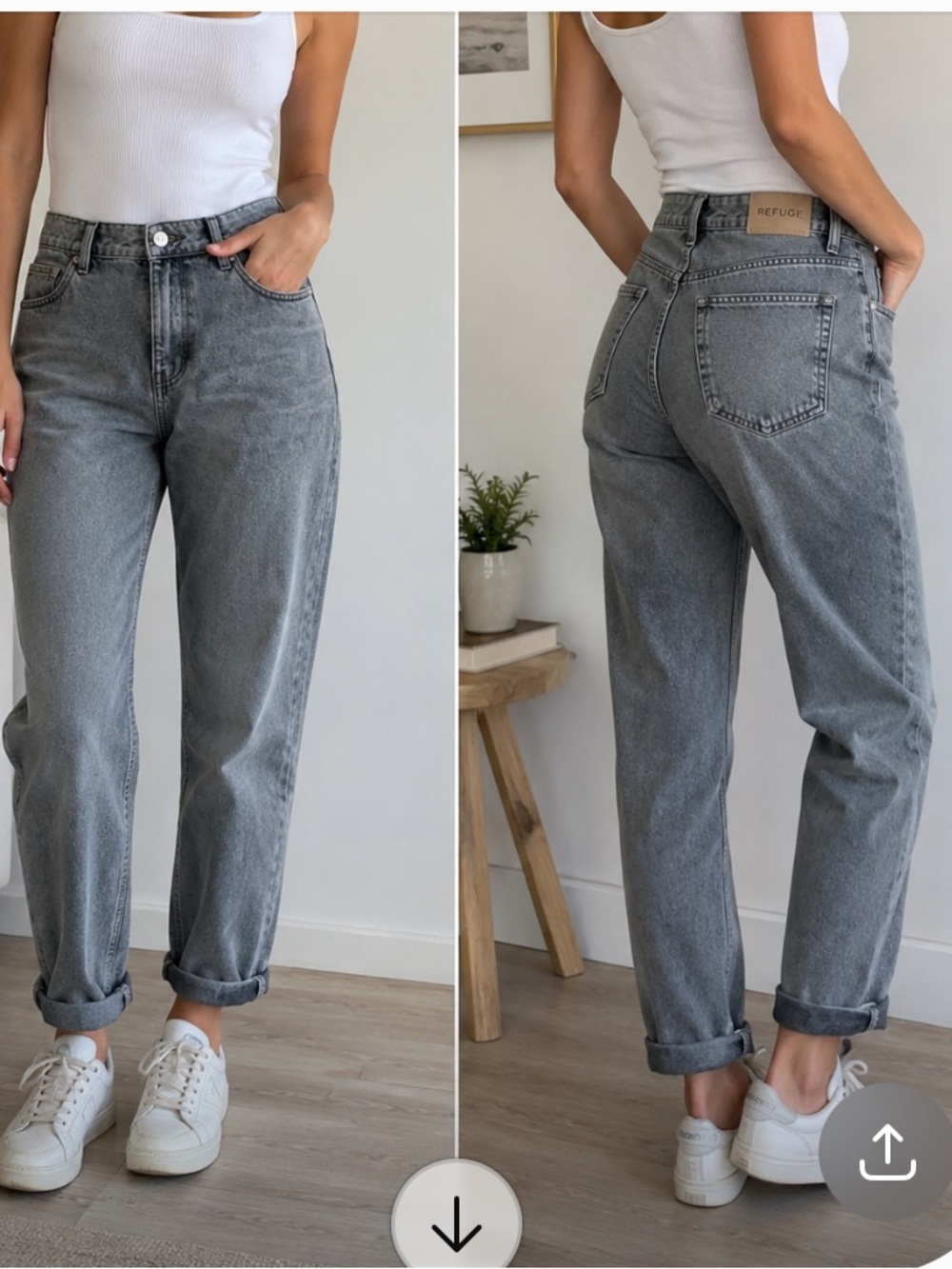refuge Gray mon Jeans - Relaxed High Waist
